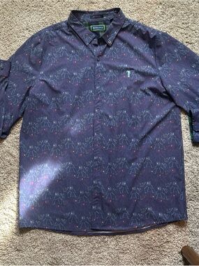 William Murray Golf Sport Shirt Polo Scotch Blend Print‎ XL A64